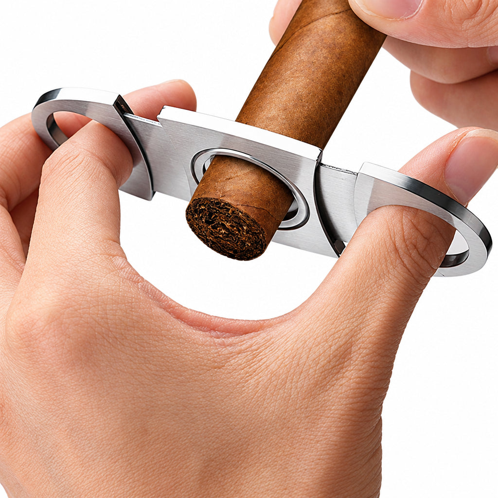 Cigar Cutter Guillotine Stainless Steel Smooth Double Blade Exquisite Cigar Clippers Cigar Accessories(2 Pack) (Silver)