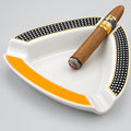 Cigar Ashtray - Premium Triangle Ashtray Deep Basin Holds 3 Cigars Durable