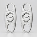 Cigar Cutter Guillotine Stainless Steel Smooth Double Blade Exquisite Cigar Clippers Cigar Accessories(2 Pack) (Silver)
