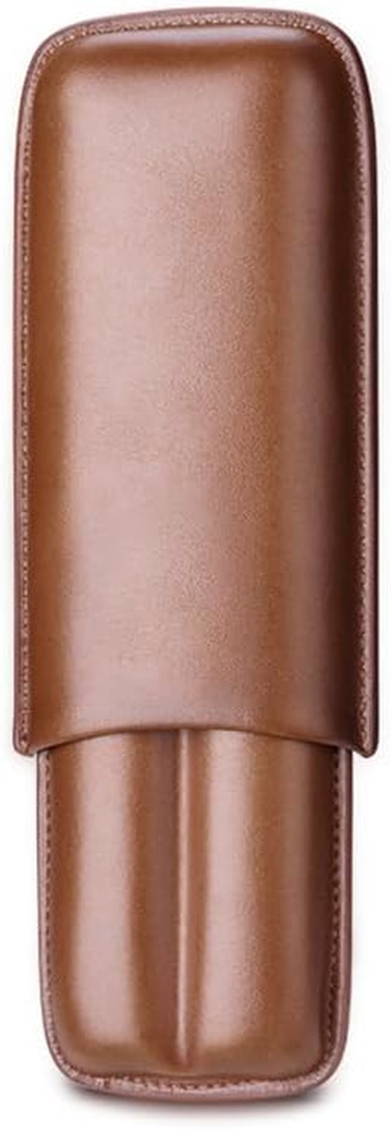 2-Finger Leather Cigar Case, Cigar Humidor Portable Travel Cigar Bag,Cigar Holder(Brown)