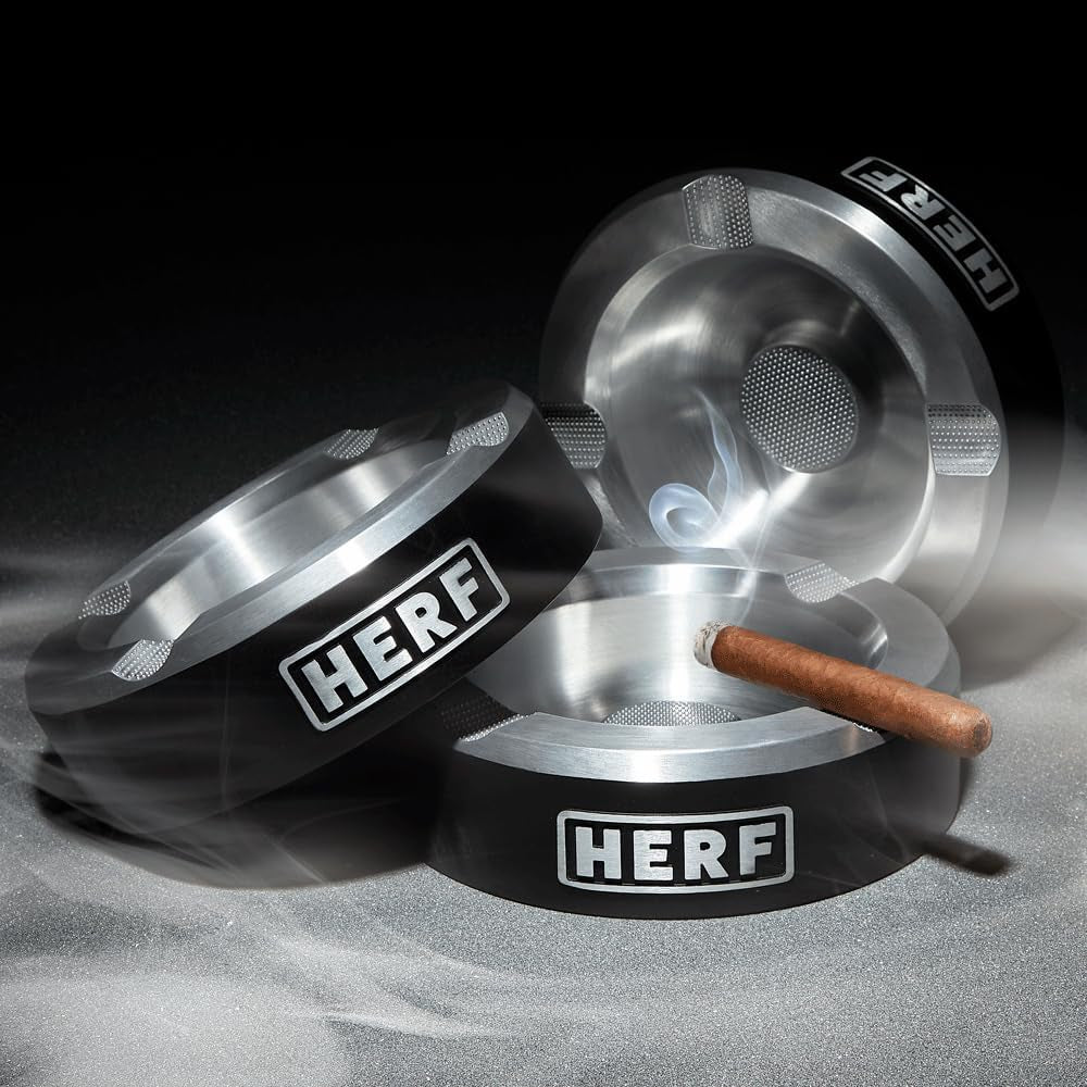 Signature Black Ash Tray, Unbreakable Cigar Ashtray, 4 Cigar Ashtray