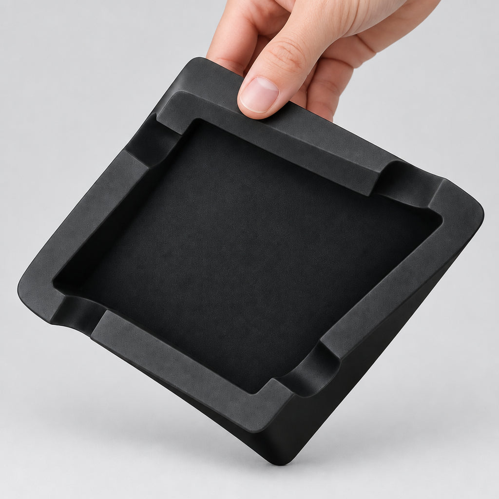 Cigar Ashtray,Silicone Outdoor Ashtray for outside Patio Indoor,Large Cigar Rests Ash Tray Outdoors,Unbreakable/Non-Slip/Burn-Resistant Ashtrays(Black)