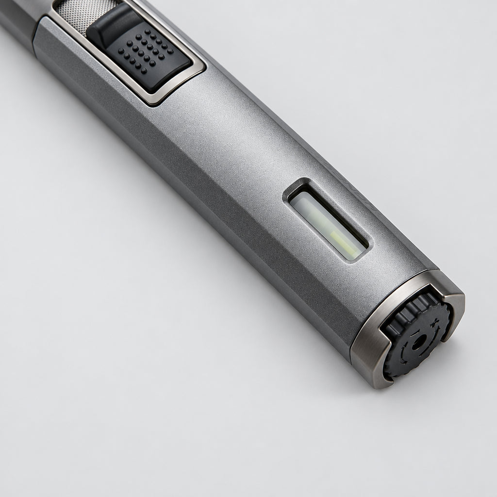 Torch Lighter Butane Lighter Refillable Jet Flame Torch Lighters Windproof Gas Long Torch Lighter Adjustable Butane Pen Lighter for Candles Grill BBQ Stove Camping(Gas Not Included)
