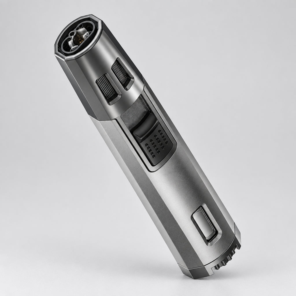Torch Lighter Butane Lighter Refillable Jet Flame Torch Lighters Windproof Gas Long Torch Lighter Adjustable Butane Pen Lighter for Candles Grill BBQ Stove Camping(Gas Not Included)